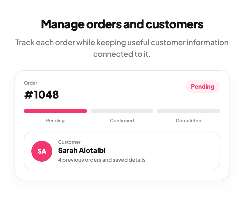 Manage orders and customers